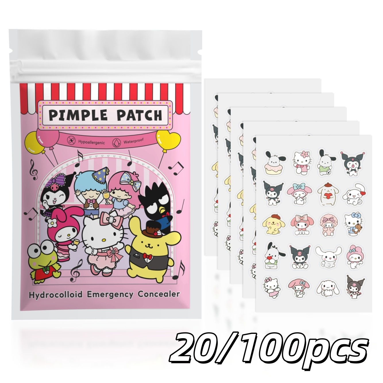 Face Moisturizer - 20/100pcs Hello Kitty Hydrocolloid Pimple Patch